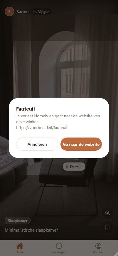 Bevestig voor je de app verlaat